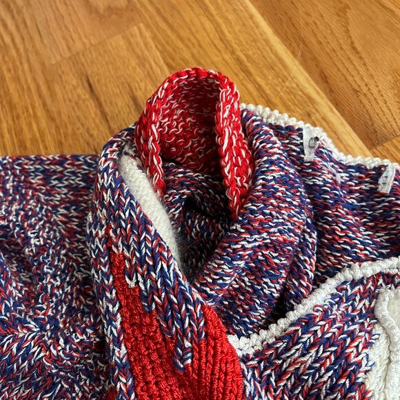 Vintage Calla Lily Knit Sweater Orange & White Size Small - Picture 9 of 9